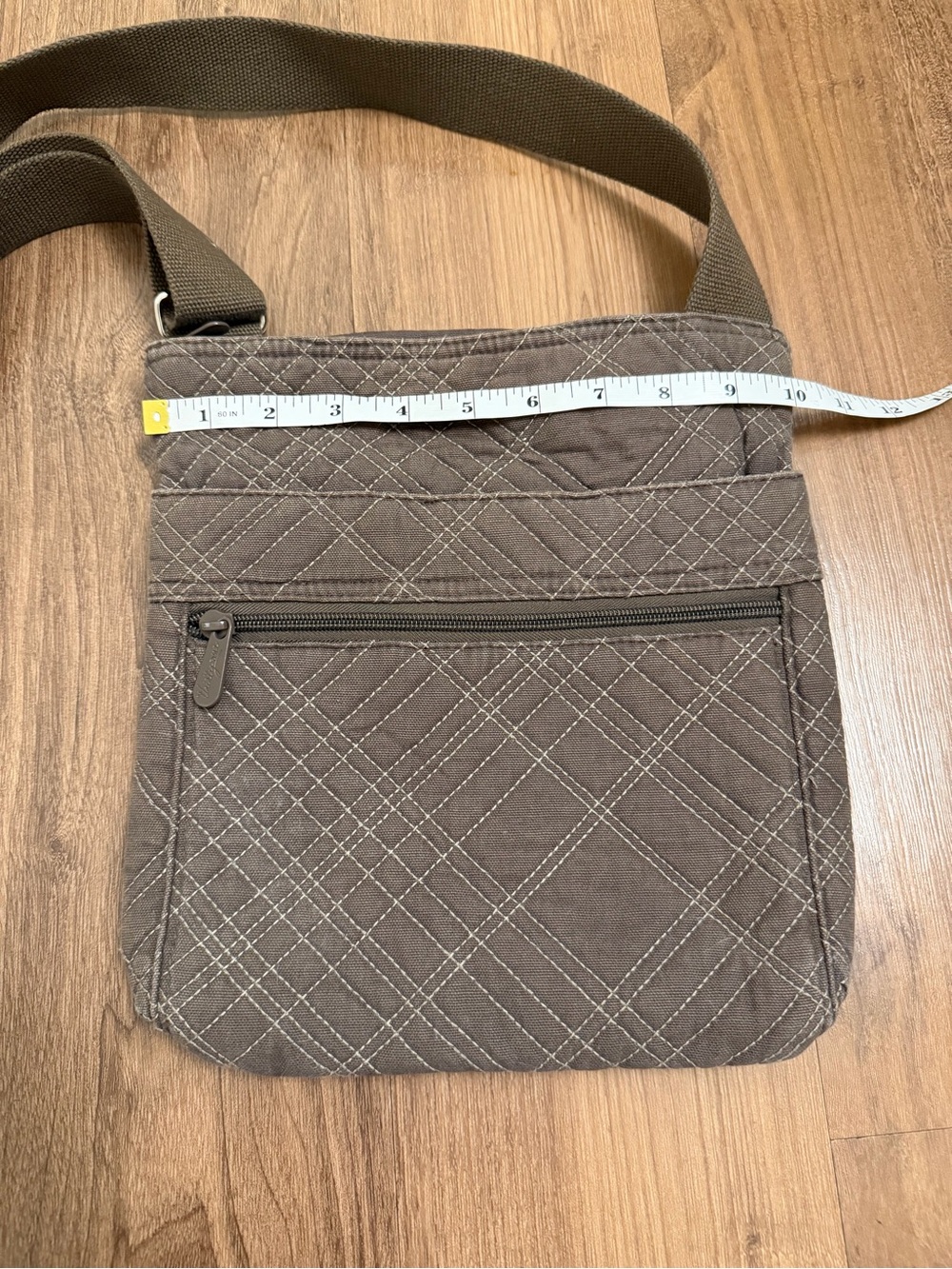 Brown and White Quilted Crossbody Shoulder Bag Thirty One - Picture 6 of 7